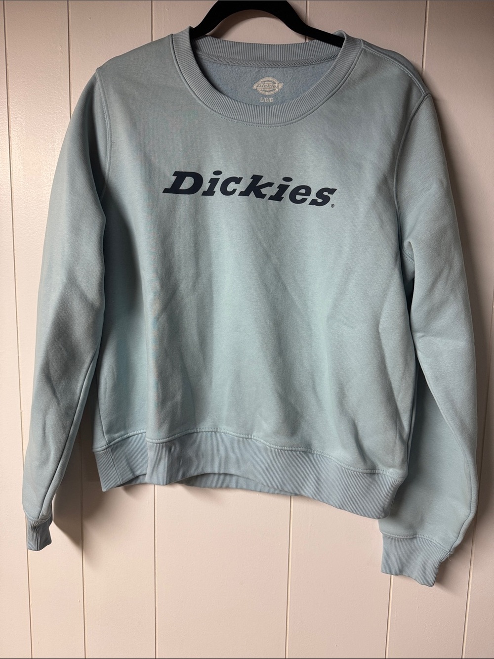 Dickies Pale Blue Crewneck Sweatshirt with Navy Logo